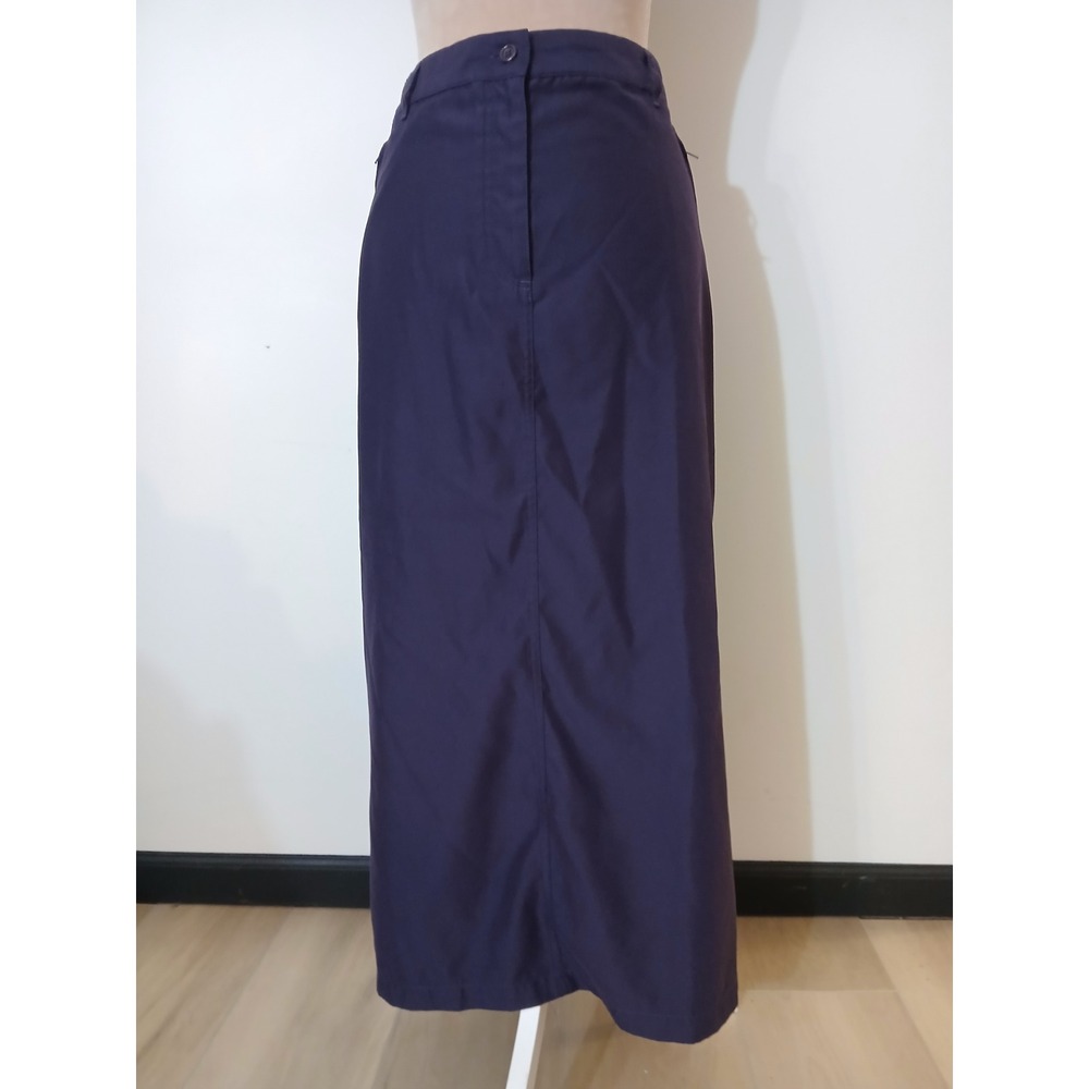 Christopher & Banks sz 16 Maxi Purple Skirt Womens Lightweight Zip Pockets